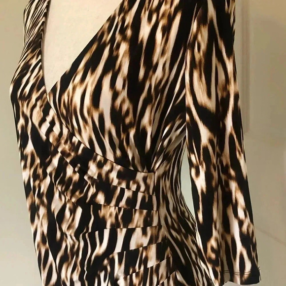 Dana Buchman brown tiger striped mod dress size 6 - Picture 5 of 15